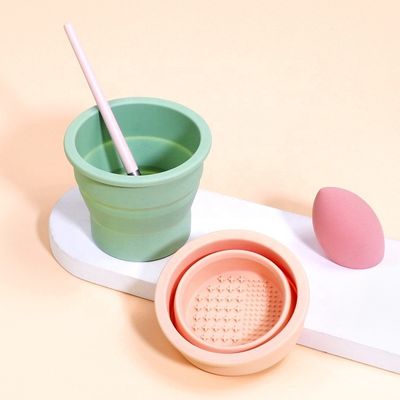 Beauty Egg Cleaning Tool Wellfine Silicone Folding Brush Cleaner Cup for Beauty Care