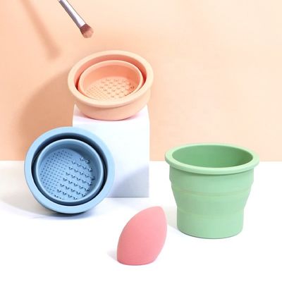 Beauty Egg Cleaning Tool Wellfine Silicone Folding Brush Cleaner Cup for Beauty Care