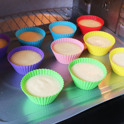 24pcs/12pcs pack Customized Logo Acceptable Silicone Non-stick Cupcake Liners for Party