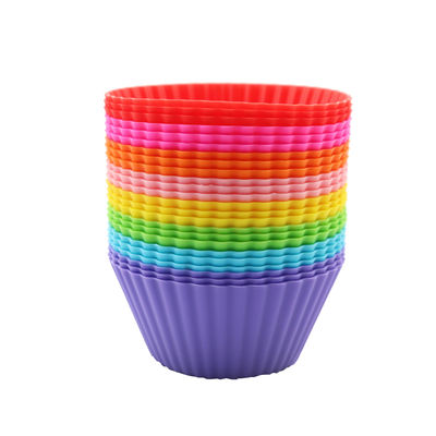 24pcs/12pcs pack Customized Logo Acceptable Silicone Non-stick Cupcake Liners for Party