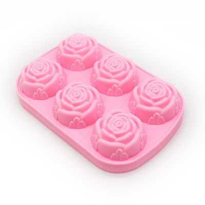 Rose Flower Shape Chocolate Mould for Silicone Cake Decoration Baking in Rose Red 3D