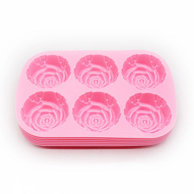 Rose Flower Shape Chocolate Mould for Silicone Cake Decoration Baking in Rose Red 3D