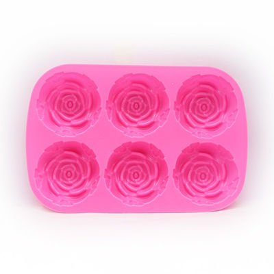 Rose Flower Shape Chocolate Mould for Silicone Cake Decoration Baking in Rose Red 3D