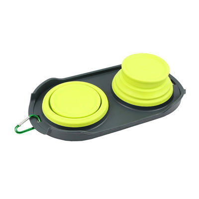 Collapsible Travel Pet Bowl Silicone Double Cat Dog Bowl for Pet Owners on the Go