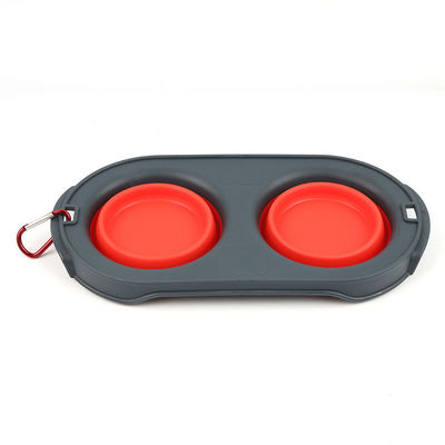 Collapsible Travel Pet Bowl Silicone Double Cat Dog Bowl for Pet Owners on the Go