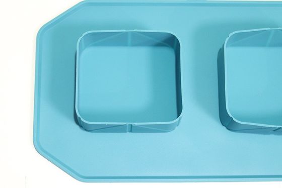 Outdoor Folding Double Bowl Pet Travel Silicone Dog Bowl with Anti-slip Silicone Mat