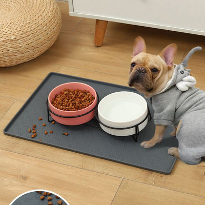 Waterproof Non-Stick Pet Bowl Mat with Custom Printing Compression Molding Technology