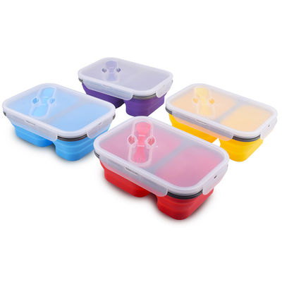 3 Compartment Children Leak Proof Bento Reusable Food Storage Containers With Fork