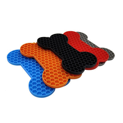 Customized Silicone Dog Lick Mat for Slow Feeding Bone-Shaped and Suction Design
