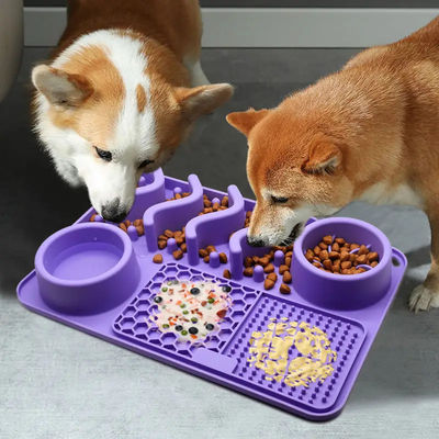 BPA-Free Silicone Pet Food Bowl Mat for Dogs Puppies Temperature Resistance -40 to 250