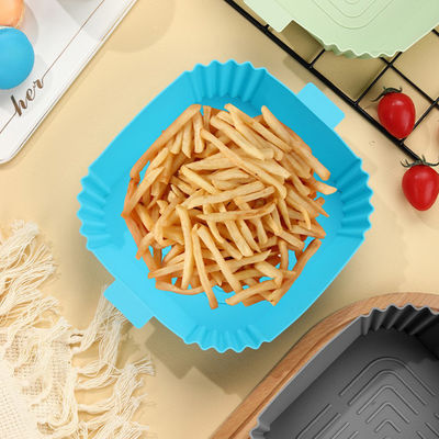 Sustainable Air Fryer Silicone Pot Liner Tray Pan for Baking Mat and Basket Square