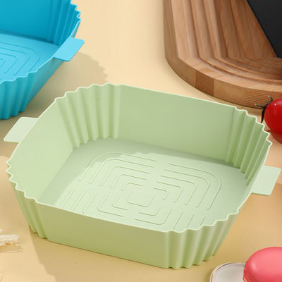 Sustainable Air Fryer Silicone Pot Liner Tray Pan for Baking Mat and Basket Square