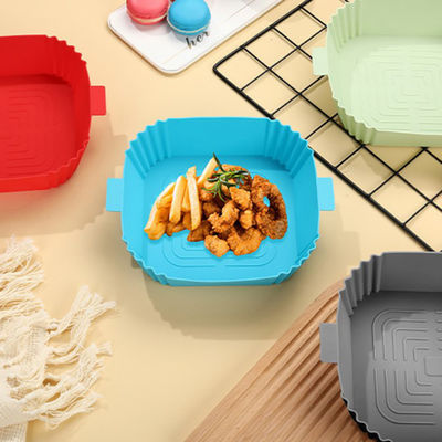 Sustainable Air Fryer Silicone Pot Liner Tray Pan for Baking Mat and Basket Square