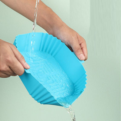 Sustainable Air Fryer Silicone Pot Liner Tray Pan for Baking Mat and Basket Square