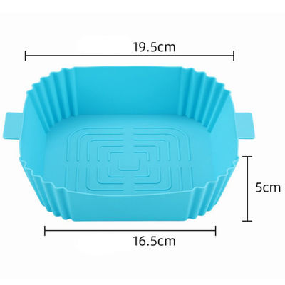 Sustainable Air Fryer Silicone Pot Liner Tray Pan for Baking Mat and Basket Square