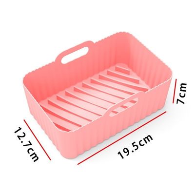 2Pcs Food Safe Non Stick Air Fryer Silicone Pot Accessories Replacement Baking Tray
