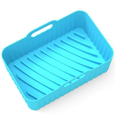 2Pcs Food Safe Non Stick Air Fryer Silicone Pot Accessories Replacement Baking Tray