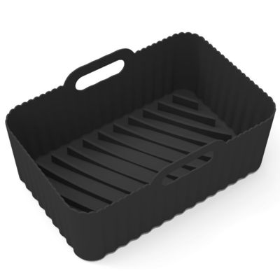 2Pcs Food Safe Non Stick Air Fryer Silicone Pot Accessories Replacement Baking Tray